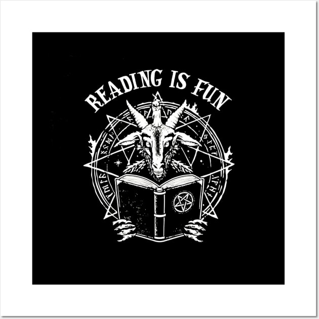 Reading Is Fun - Baphomet Occult Style Wall Art by Every Day is Halloween